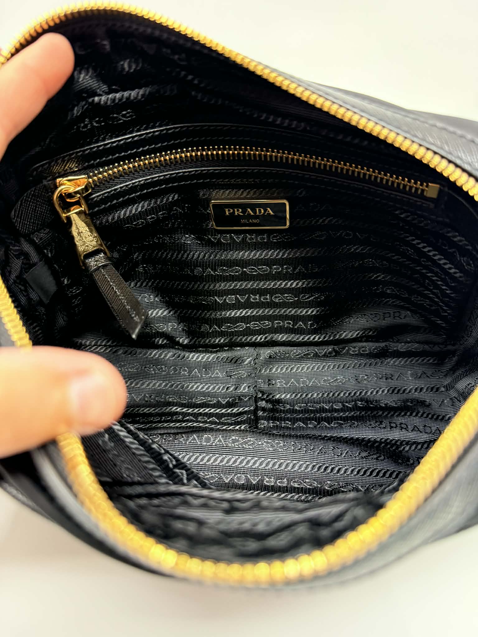 Prada Tessuto Nylon Camera Crossbody Bag Black
