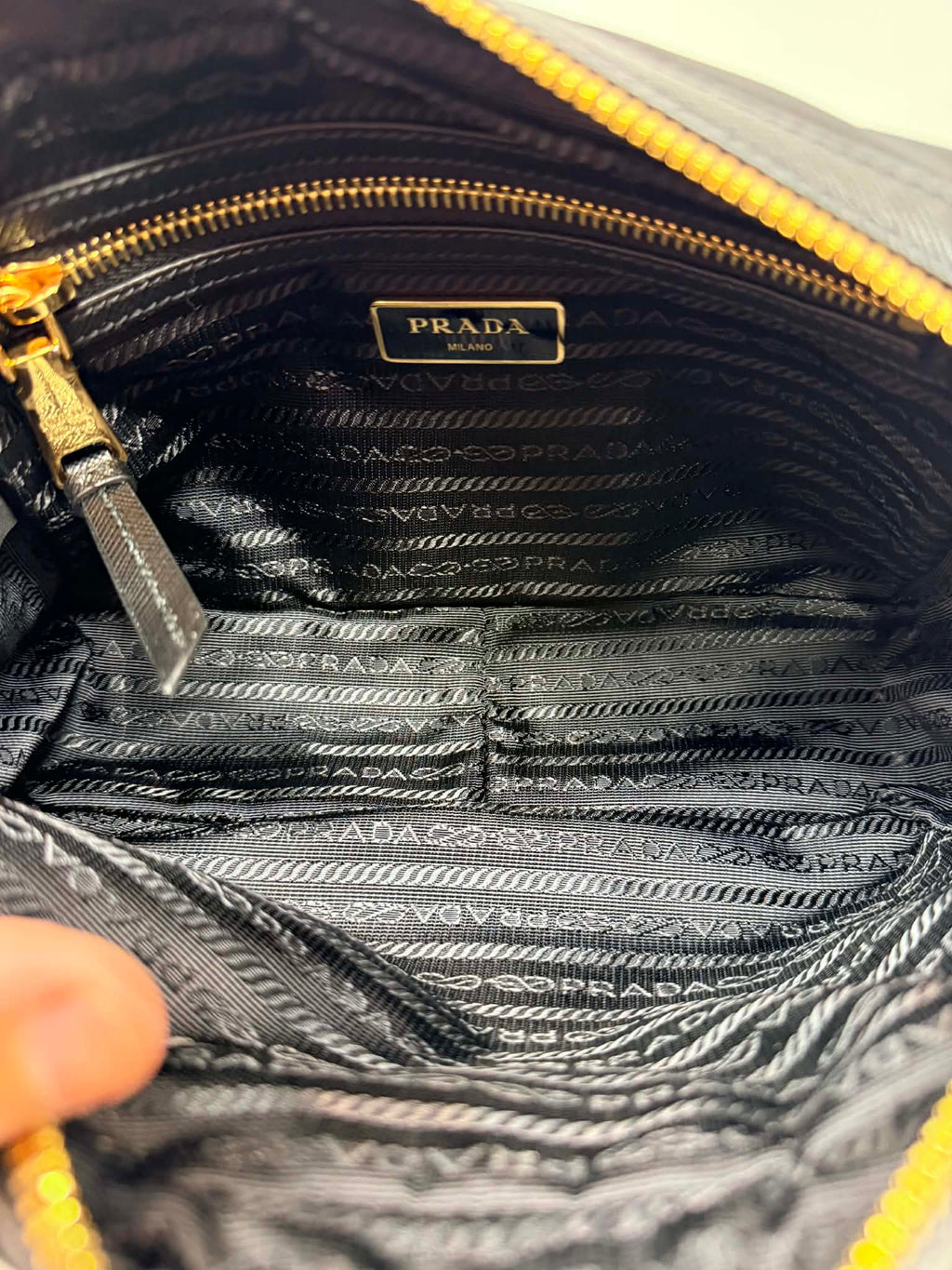 Prada Tessuto Nylon Camera Crossbody Bag Black