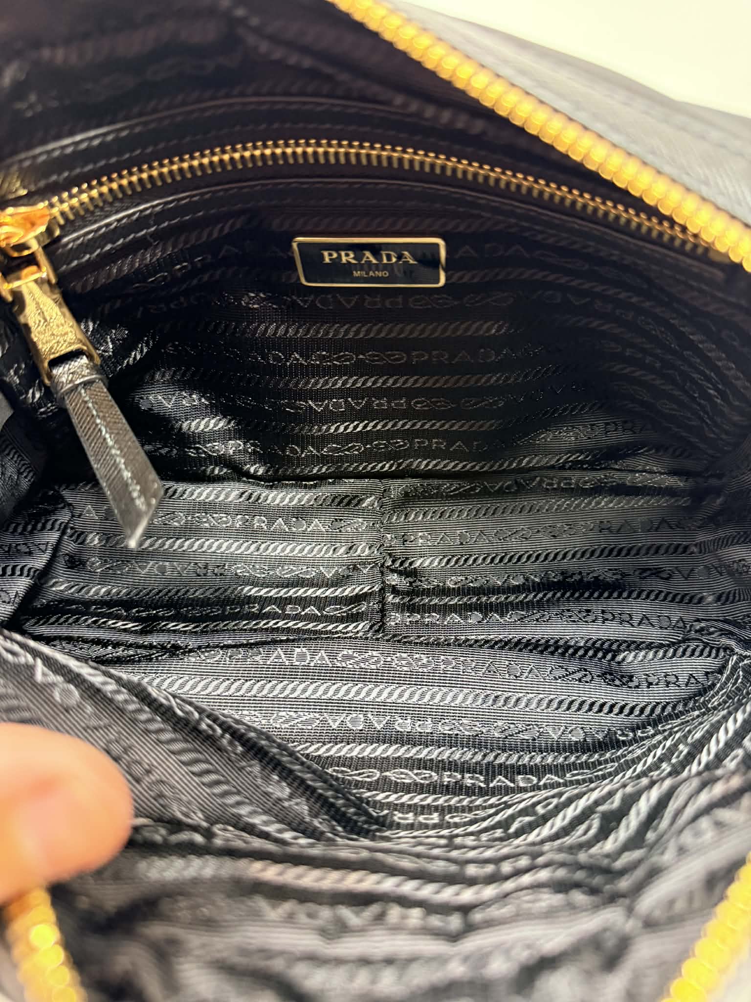 Prada Tessuto Nylon Camera Crossbody Bag Black