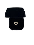 Small Open Heart Pendant with Natural Diamonds