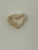 Small Open Heart Pendant with Natural Diamonds