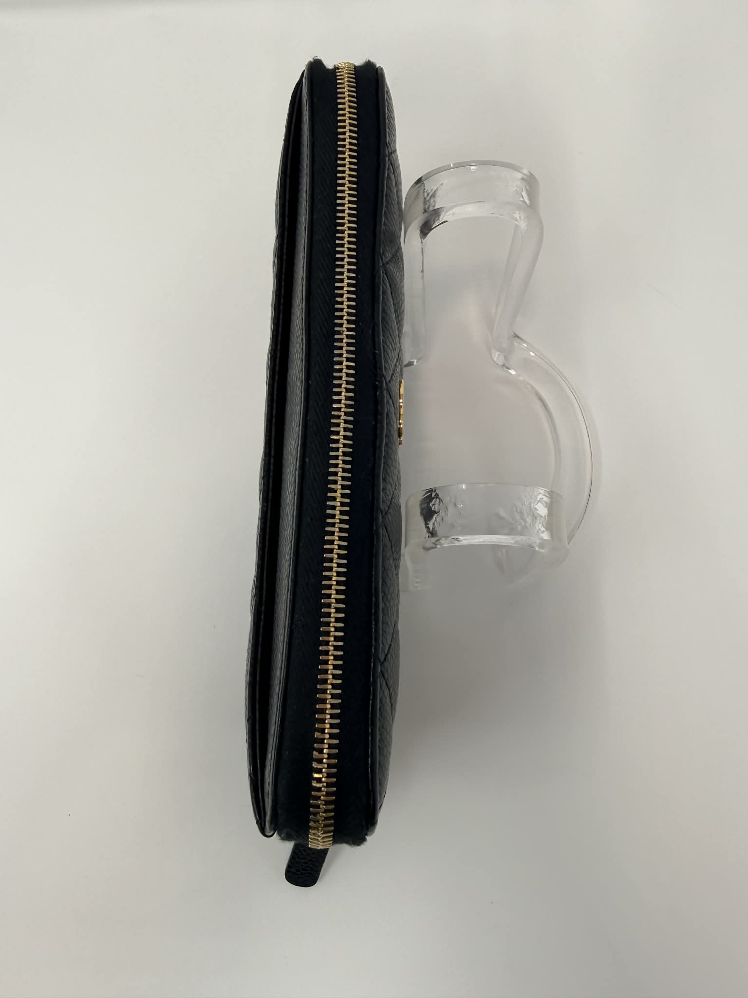 Chanel Caviar Quilted Large Gusset Full Size Zip Wallet