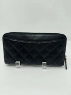 Chanel Caviar Quilted Large Gusset Full Size Zip Wallet