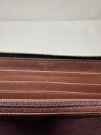 Chanel Caviar Quilted Large Gusset Full Size Zip Wallet