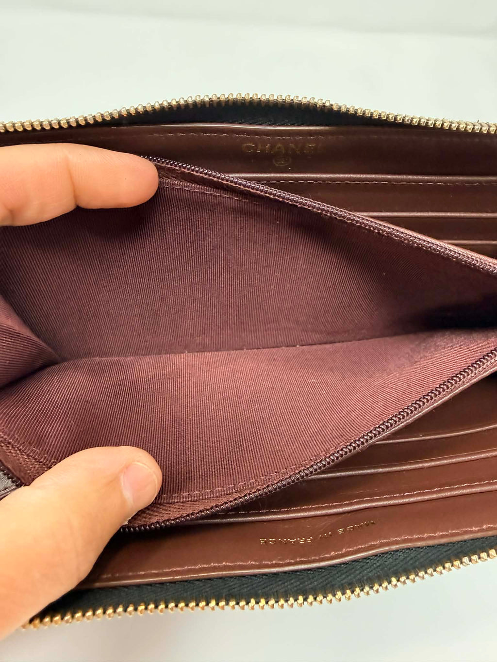 Chanel Caviar Quilted Large Gusset Full Size Zip Wallet