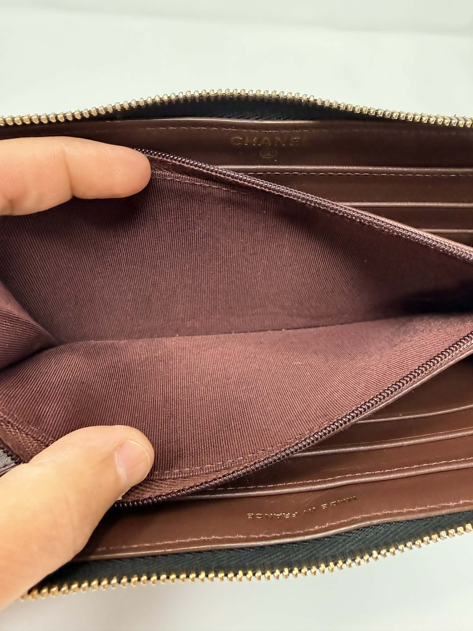 Chanel Caviar Quilted Large Gusset Full Size Zip Wallet