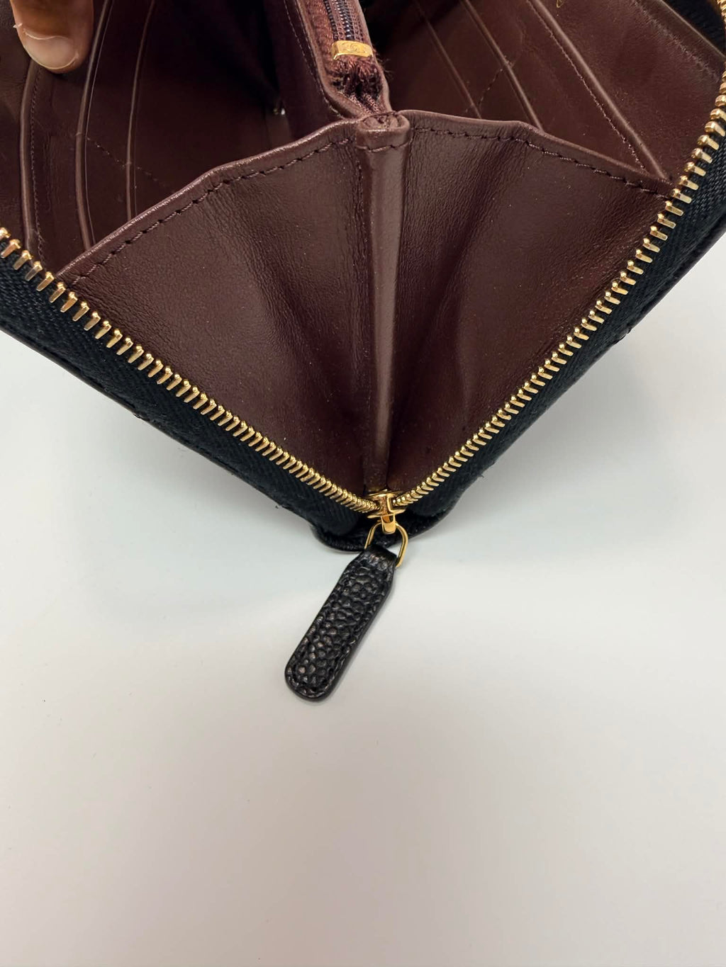 Chanel Caviar Quilted Large Gusset Full Size Zip Wallet