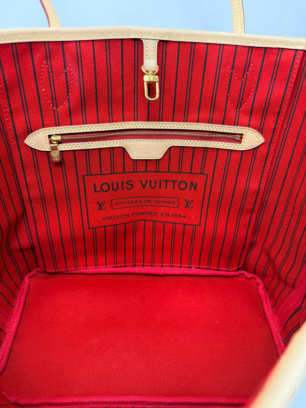 Louis Vuitton Neverfull MM Red Interior