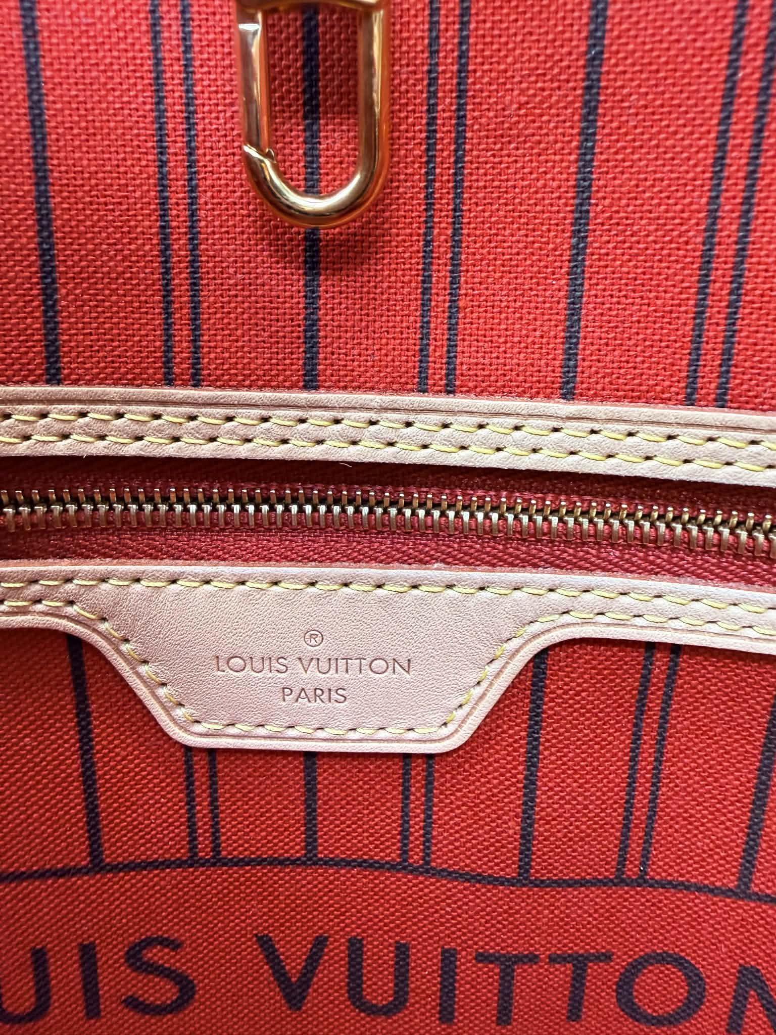 Louis Vuitton Neverfull MM Red Interior