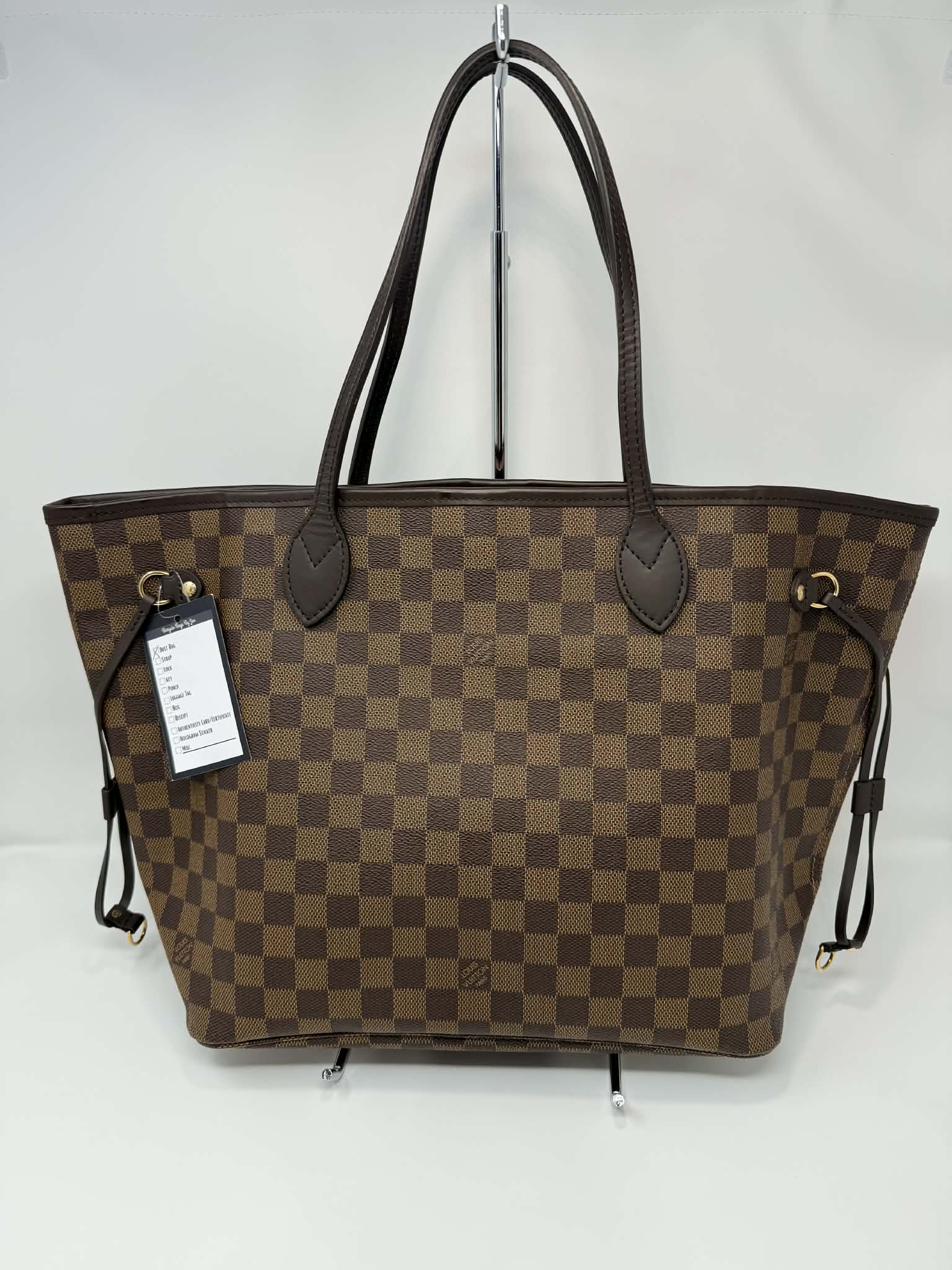 Louis Vuitton Neverfull MM Damier Ebene with Ballerina Pink Interior