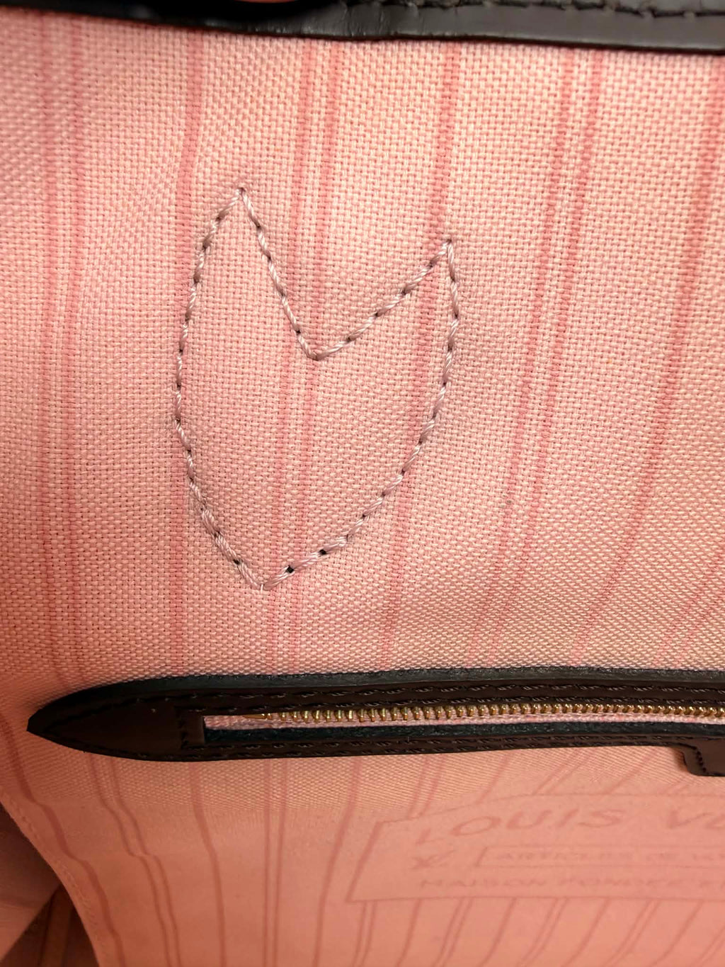 Louis Vuitton Neverfull MM Damier Ebene with Ballerina Pink Interior