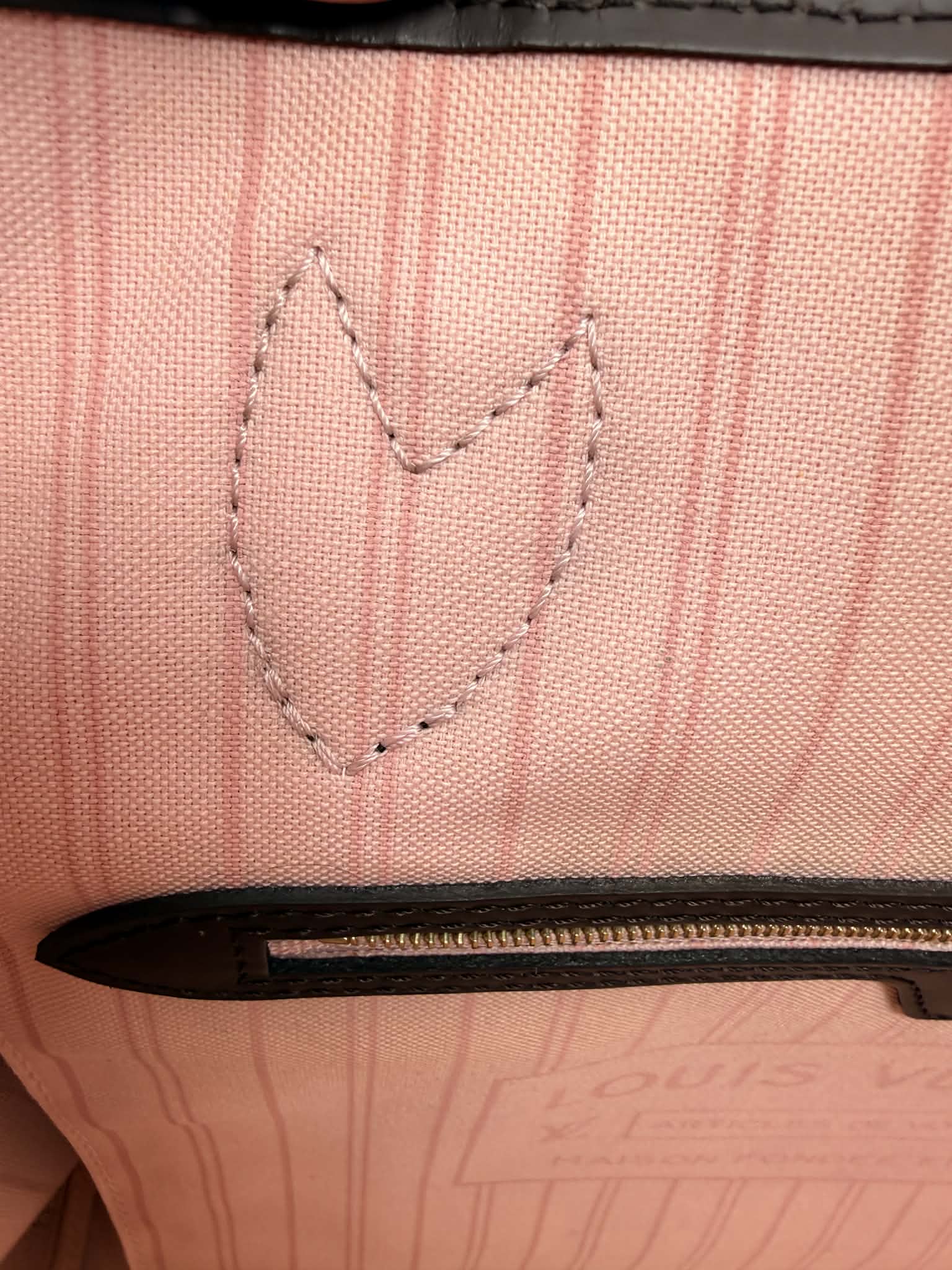 Louis Vuitton Neverfull MM Damier Ebene with Ballerina Pink Interior