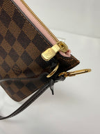 Louis Vuitton Damier Ebene Neverfull MM Ballerina Pink Interior