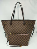 Louis Vuitton Damier Ebene Neverfull MM Ballerina Pink Interior