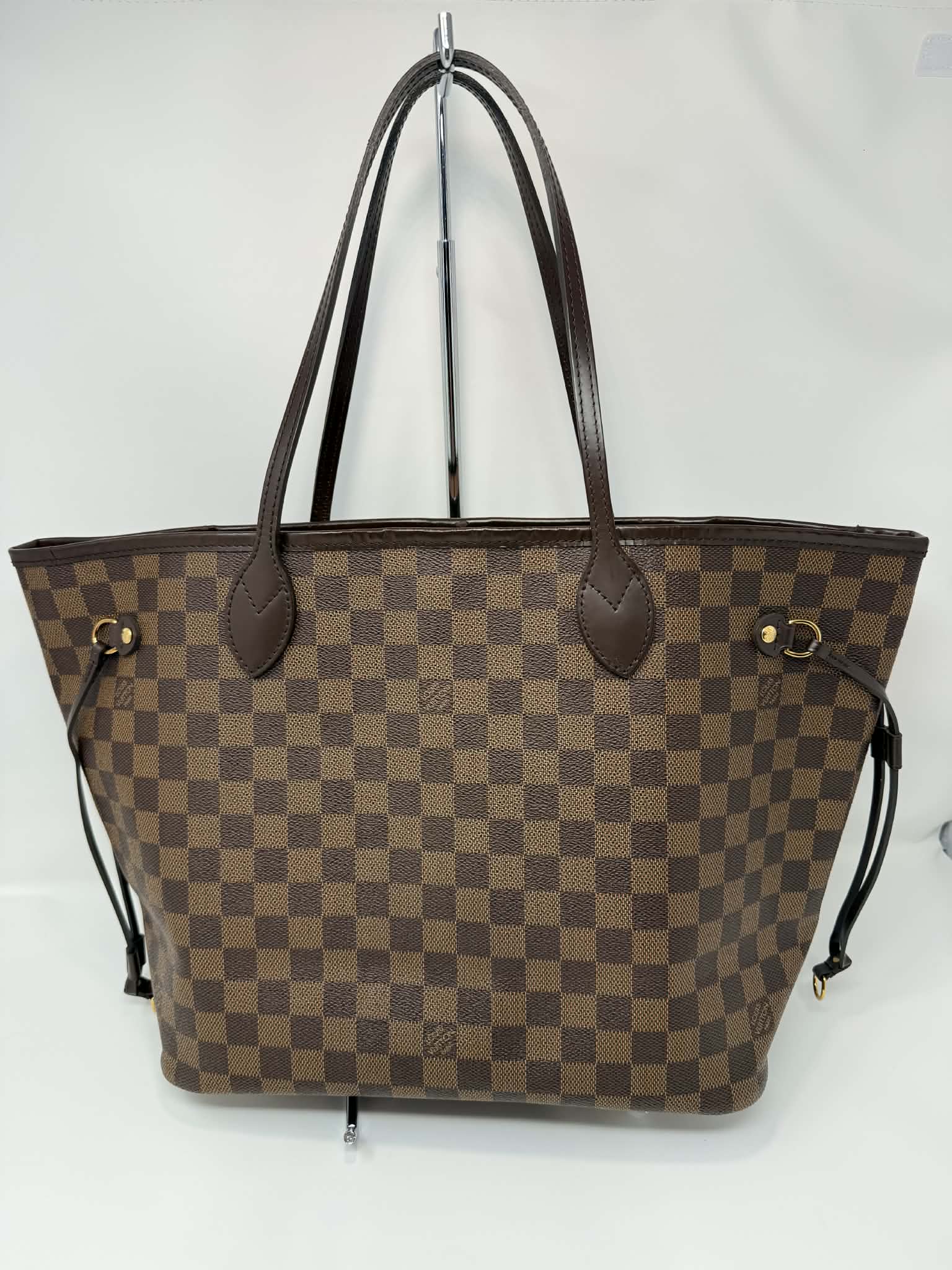 Louis Vuitton Damier Ebene Neverfull MM Ballerina Pink Interior