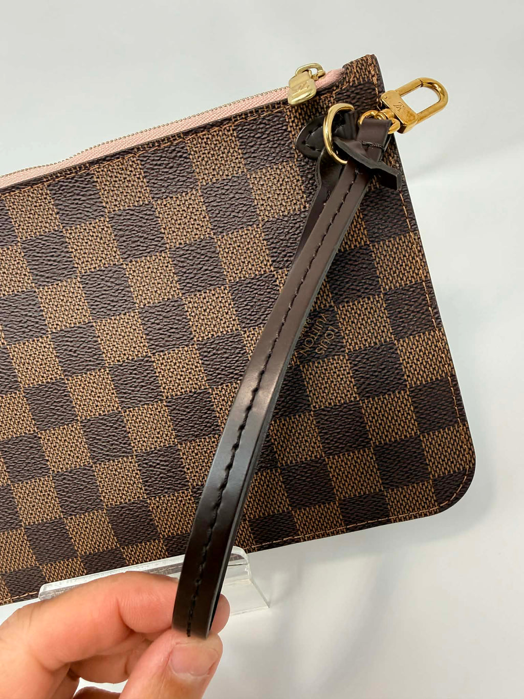 Louis Vuitton Damier Ebene Neverfull MM Ballerina Pink Interior