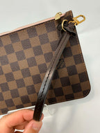 Louis Vuitton Damier Ebene Neverfull MM Ballerina Pink Interior
