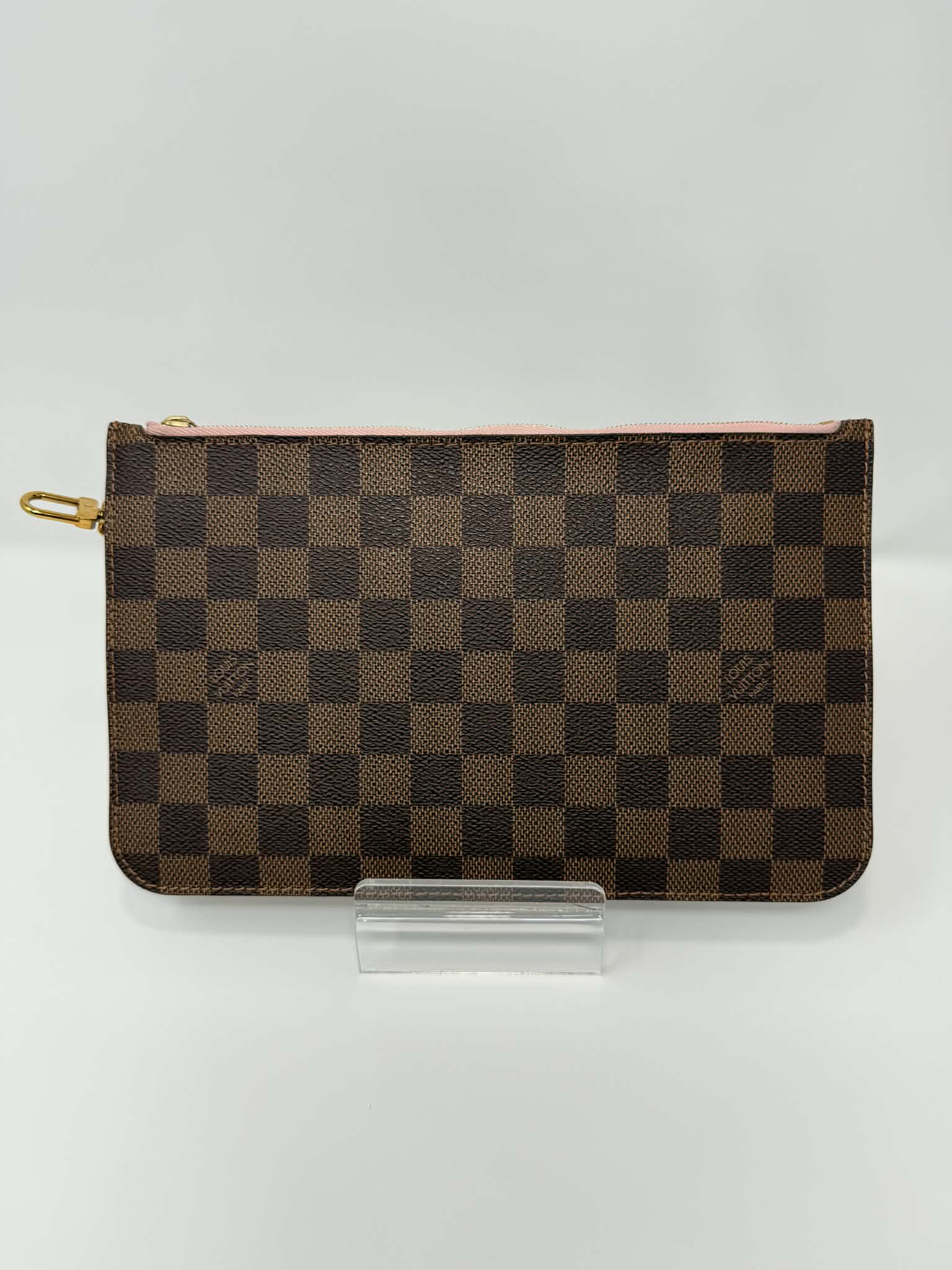 Louis Vuitton Damier Ebene Neverfull MM Ballerina Pink Interior