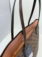 Louis Vuitton Damier Ebene Neverfull MM Ballerina Pink Interior