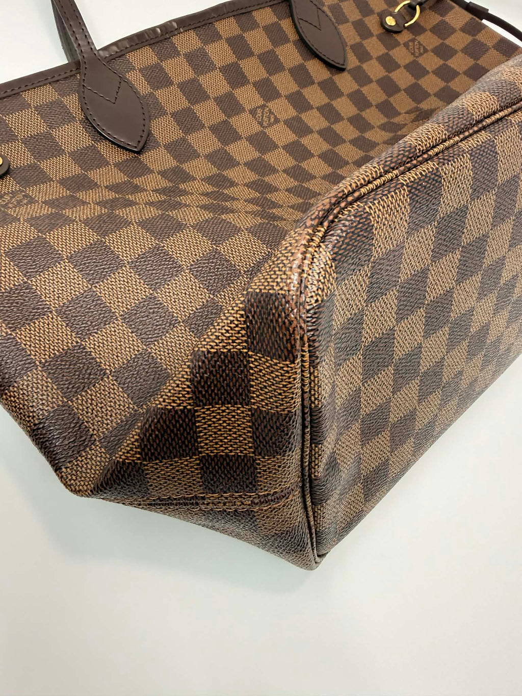 Louis Vuitton Damier Ebene Neverfull MM Ballerina Pink Interior
