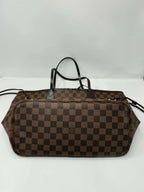 Louis Vuitton Damier Ebene Neverfull MM Ballerina Pink Interior