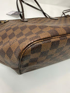 Louis Vuitton Damier Ebene Neverfull MM Ballerina Pink Interior