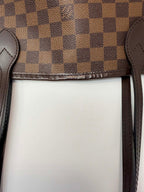 Louis Vuitton Damier Ebene Neverfull MM Ballerina Pink Interior