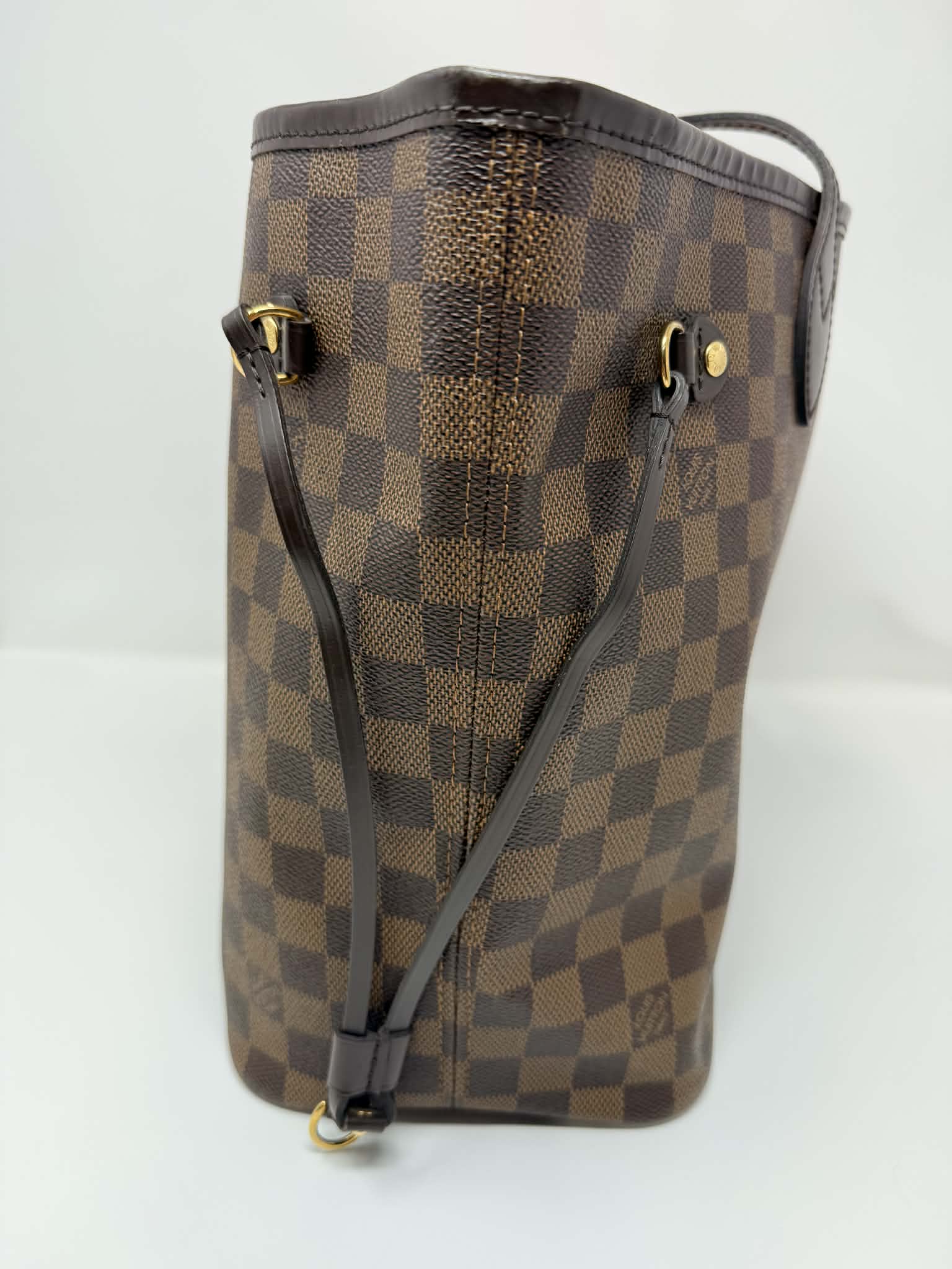 Louis Vuitton Damier Ebene Neverfull MM Ballerina Pink Interior