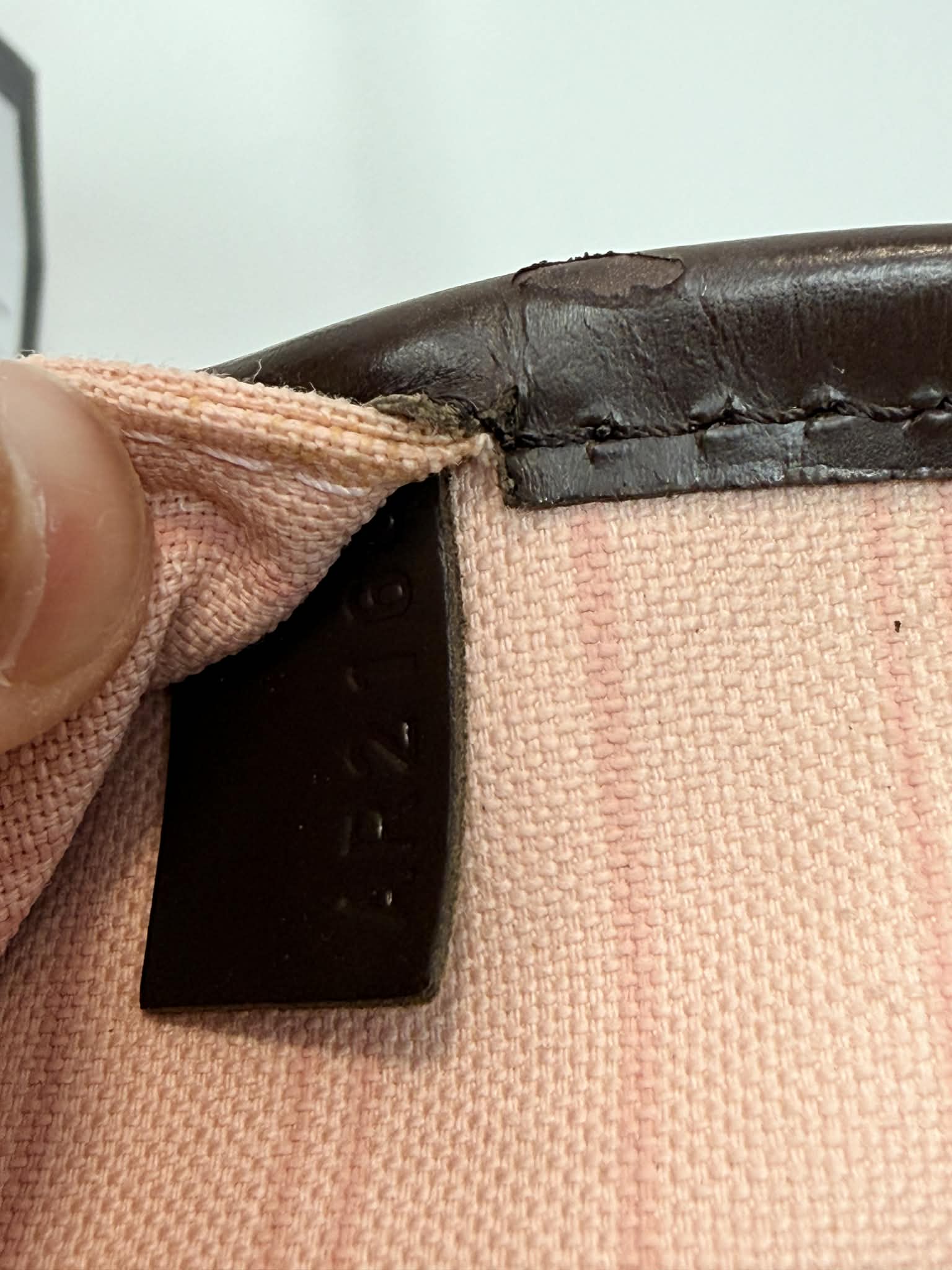 Louis Vuitton Damier Ebene Neverfull MM Ballerina Pink Interior