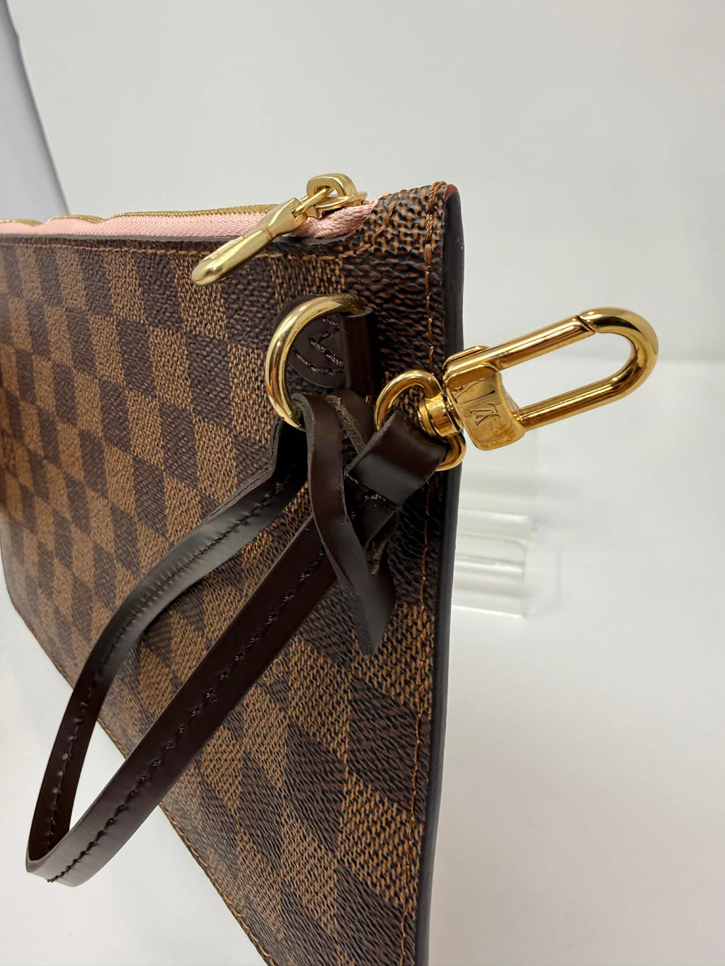 Louis Vuitton Damier Ebene Neverfull MM Ballerina Pink Interior