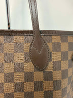 Louis Vuitton Damier Ebene Neverfull MM Ballerina Pink Interior