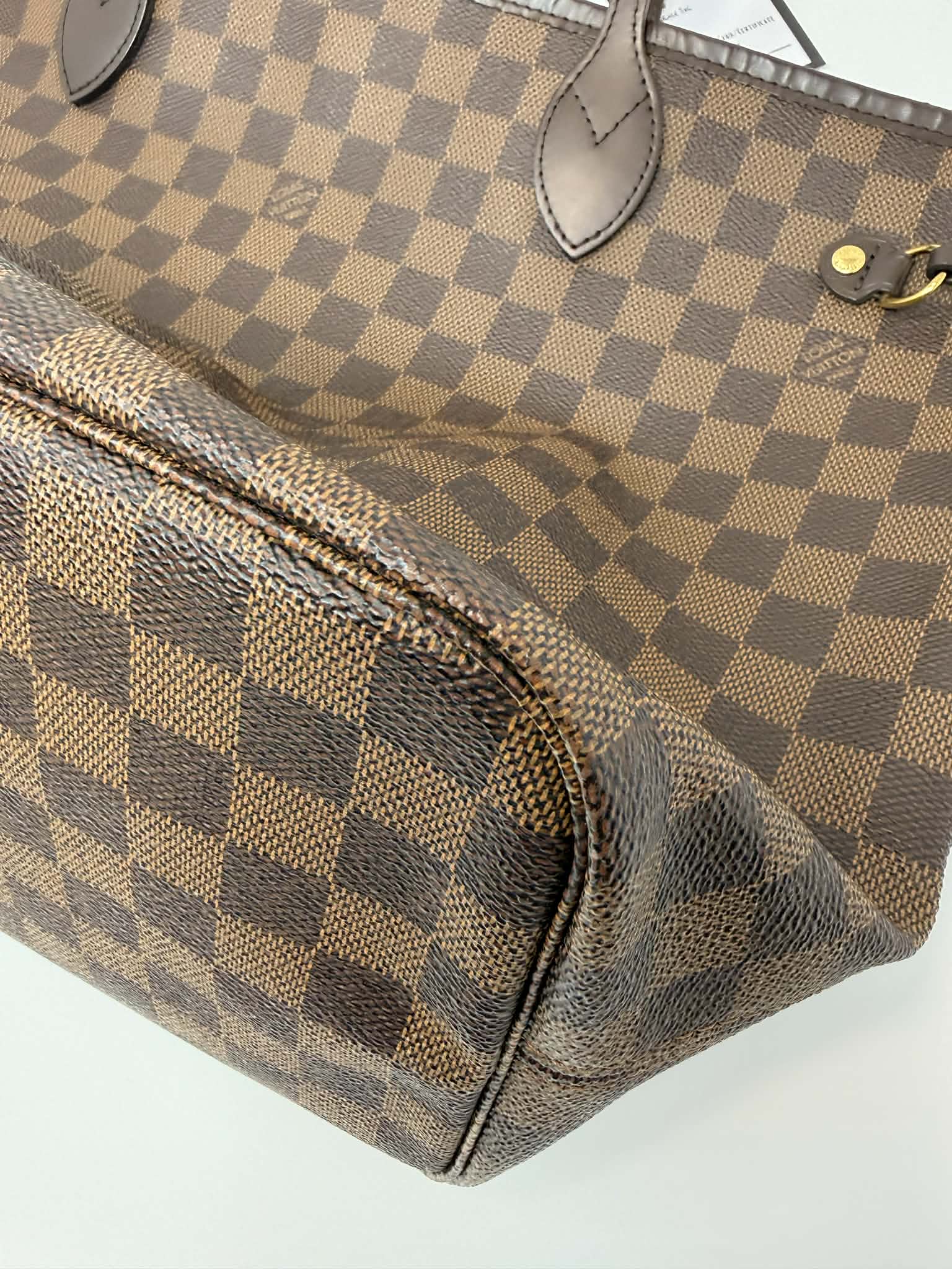 Louis Vuitton Damier Ebene Neverfull MM Ballerina Pink Interior
