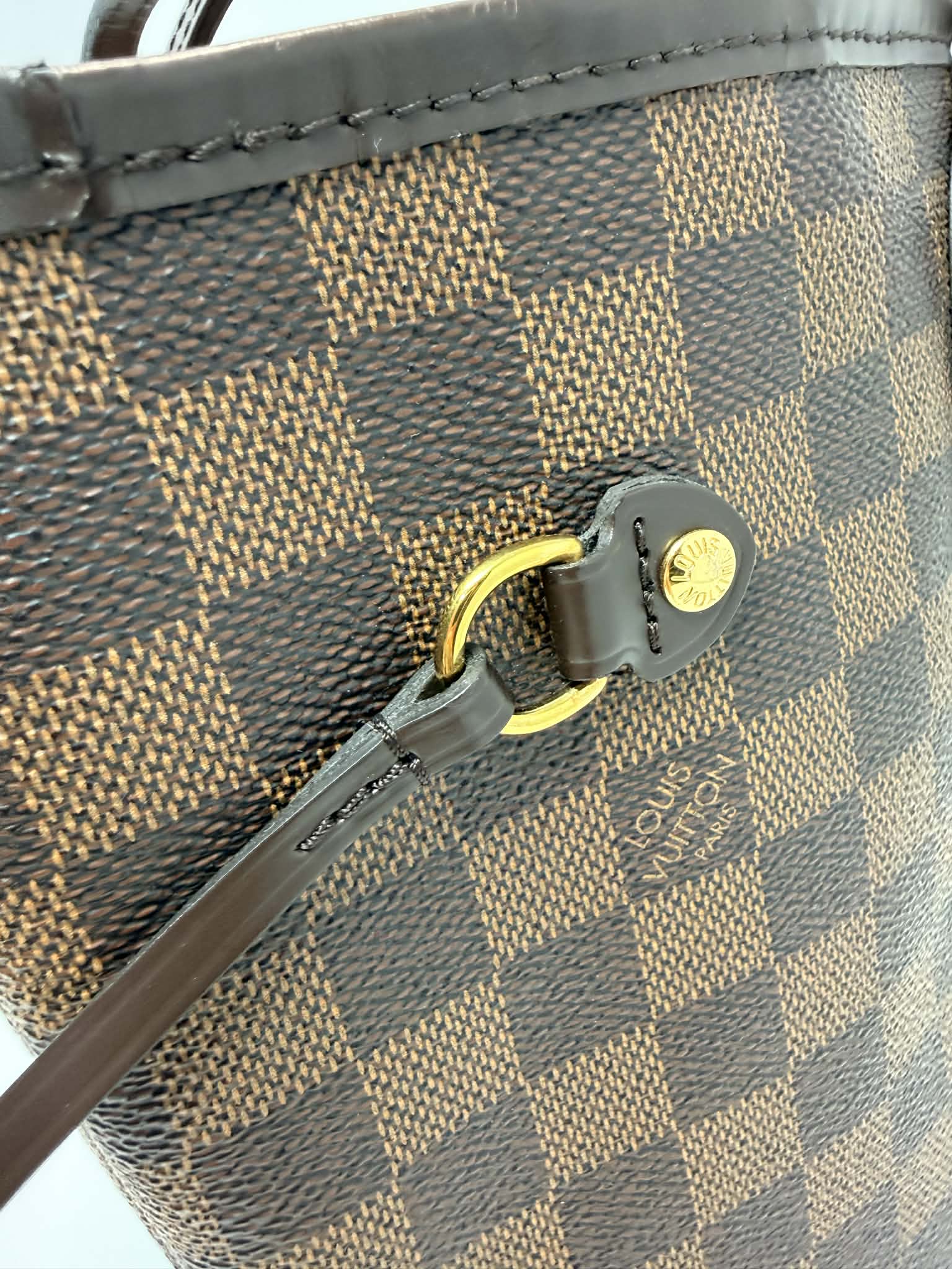 Louis Vuitton Damier Ebene Neverfull MM Ballerina Pink Interior