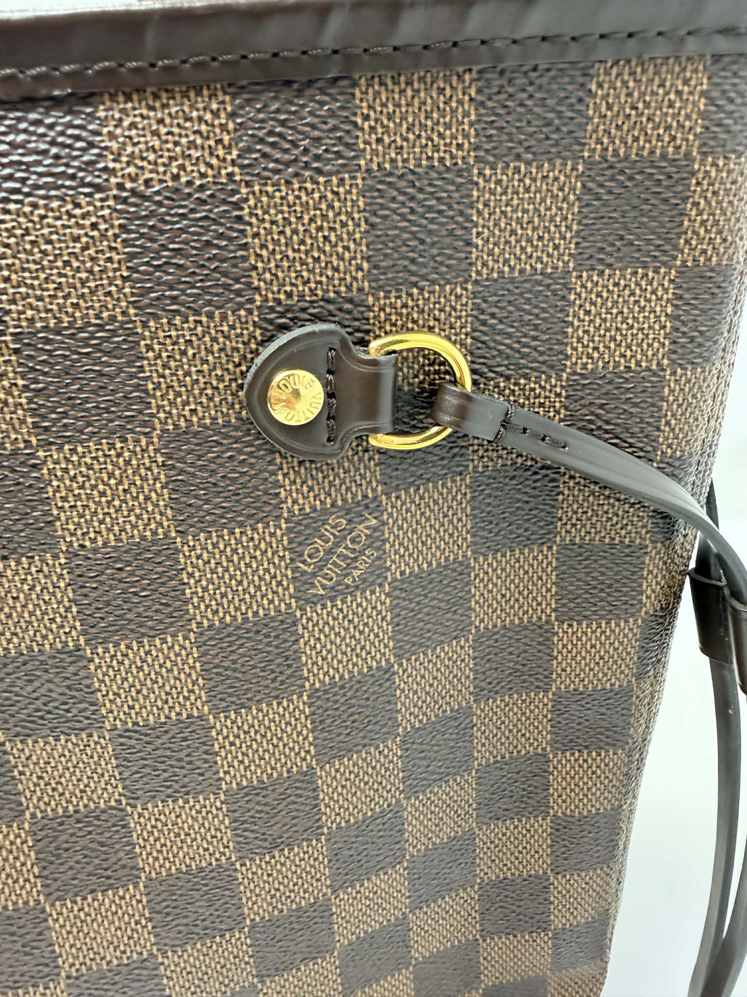 Louis Vuitton Damier Ebene Neverfull MM Ballerina Pink Interior