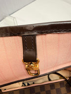 Louis Vuitton Damier Ebene Neverfull MM Ballerina Pink Interior