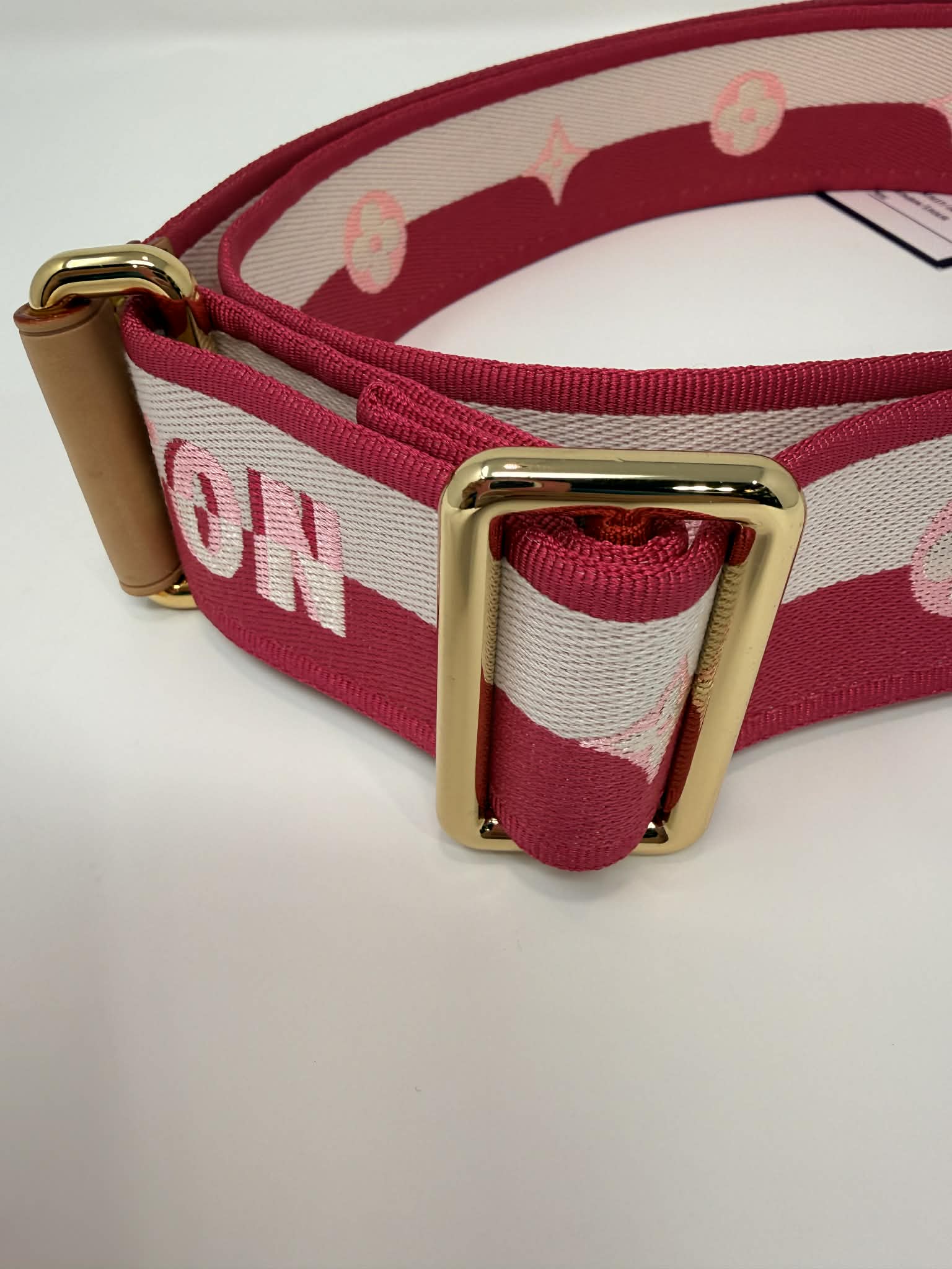 Louis Vuitton Pink and Cream Guitar Strap Adjustable