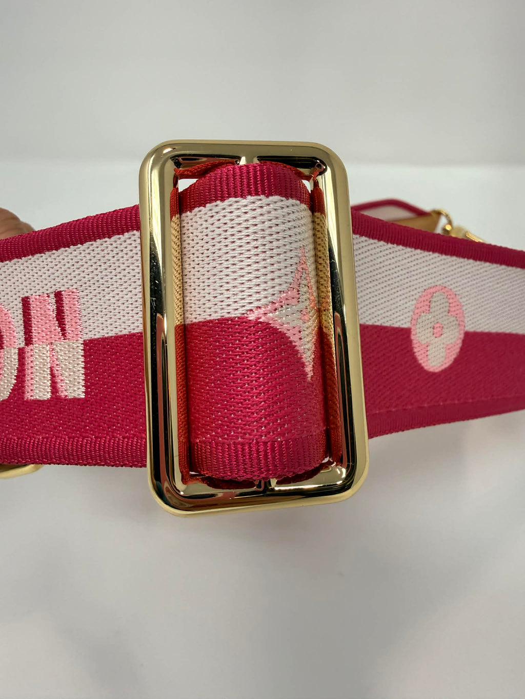 Louis Vuitton Pink and Cream Guitar Strap Adjustable