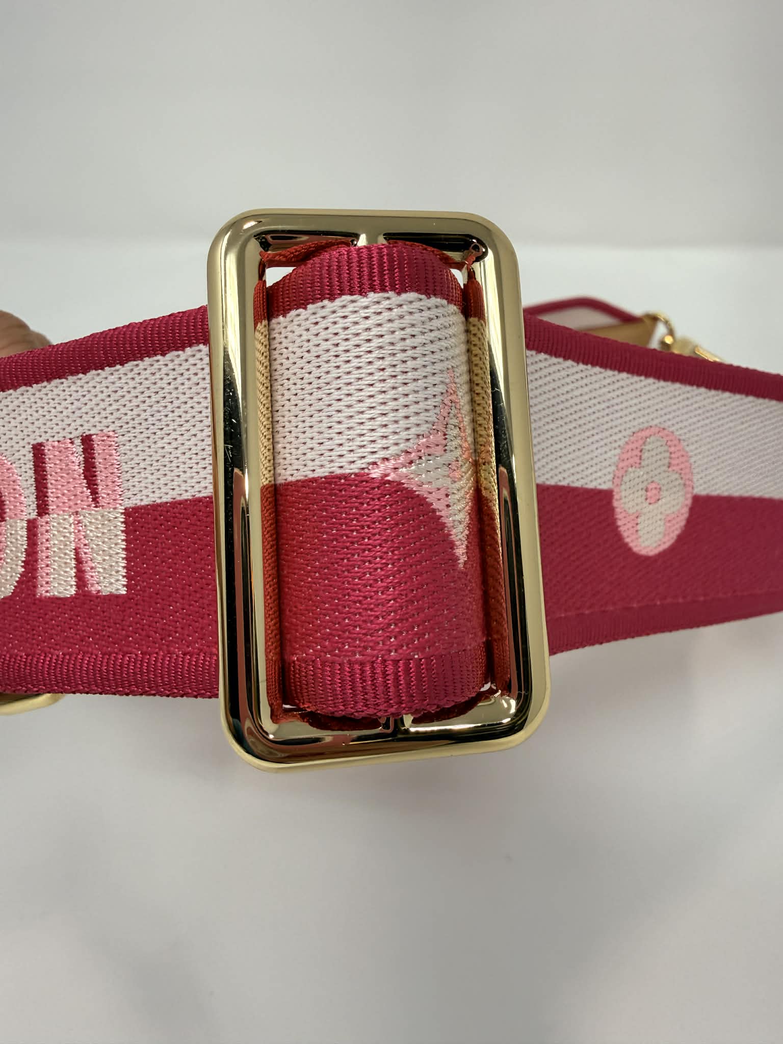 Louis Vuitton Pink and Cream Guitar Strap Adjustable