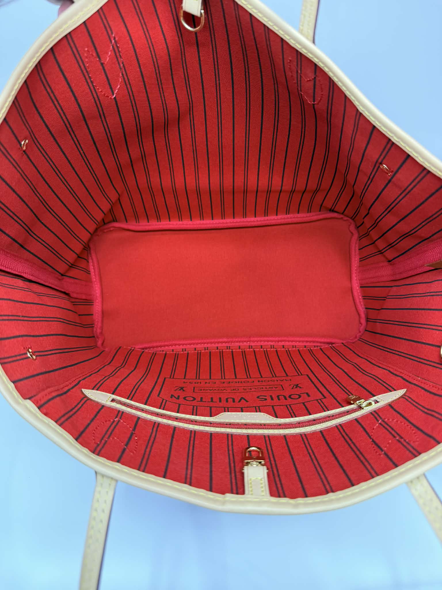 Louis Vuitton Neverfull Red Interior