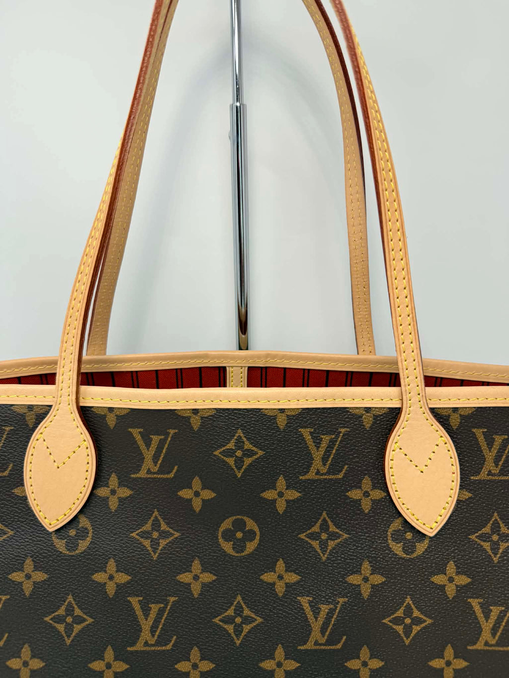 Louis Vuitton Monogram Neverfull MM Red Interior