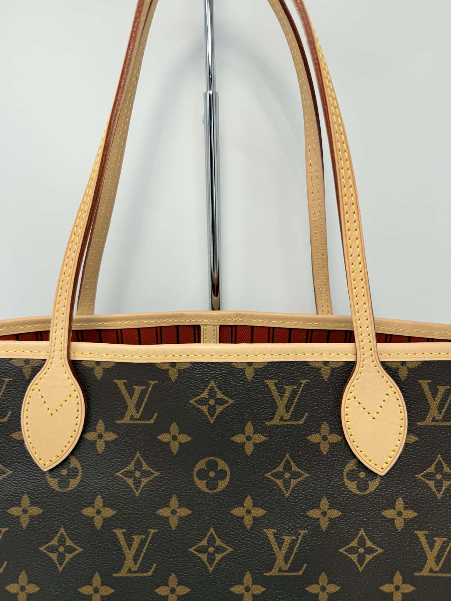 Louis Vuitton Monogram Neverfull MM Red Interior