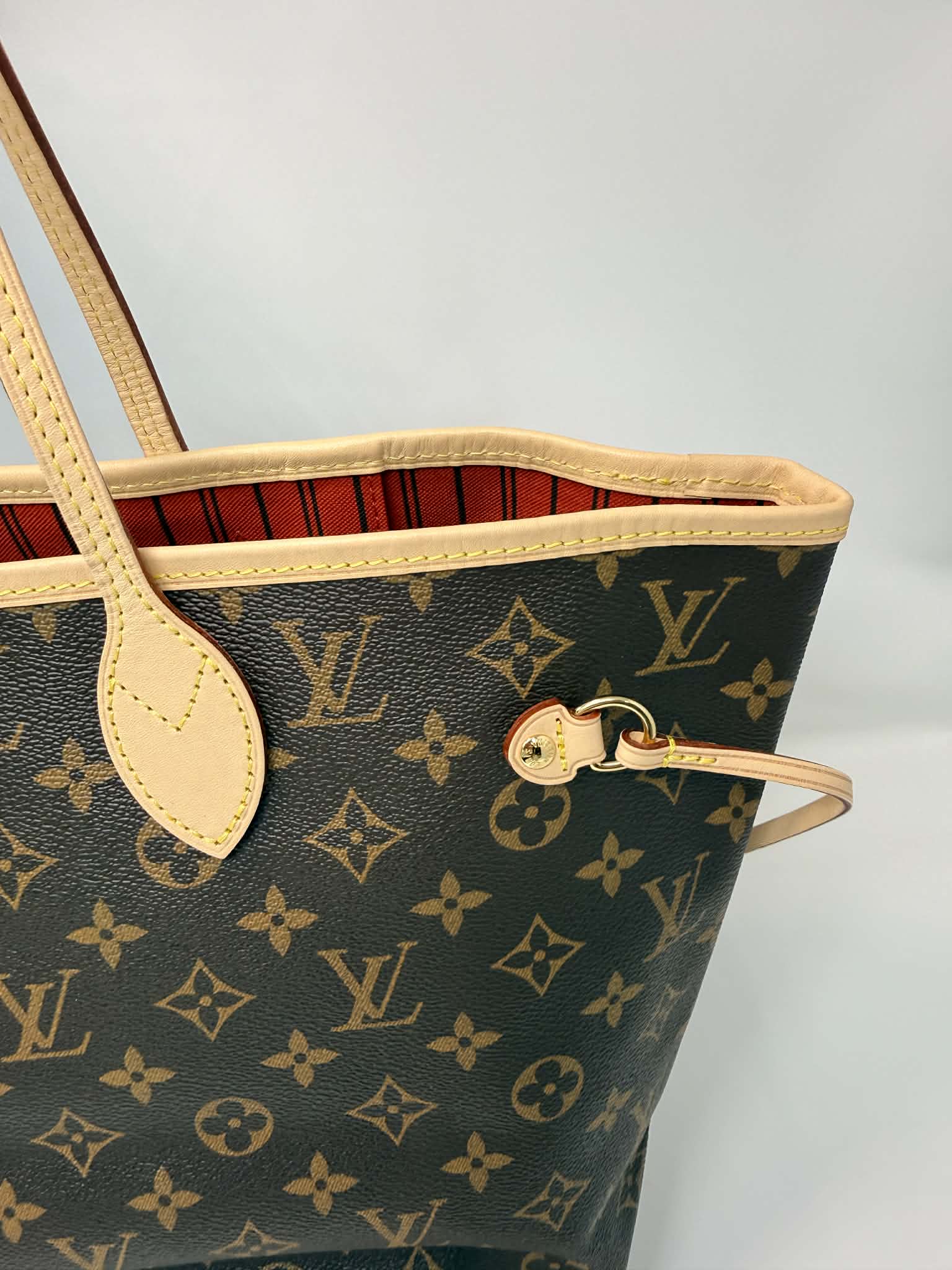 Louis Vuitton Monogram Neverfull MM Red Interior