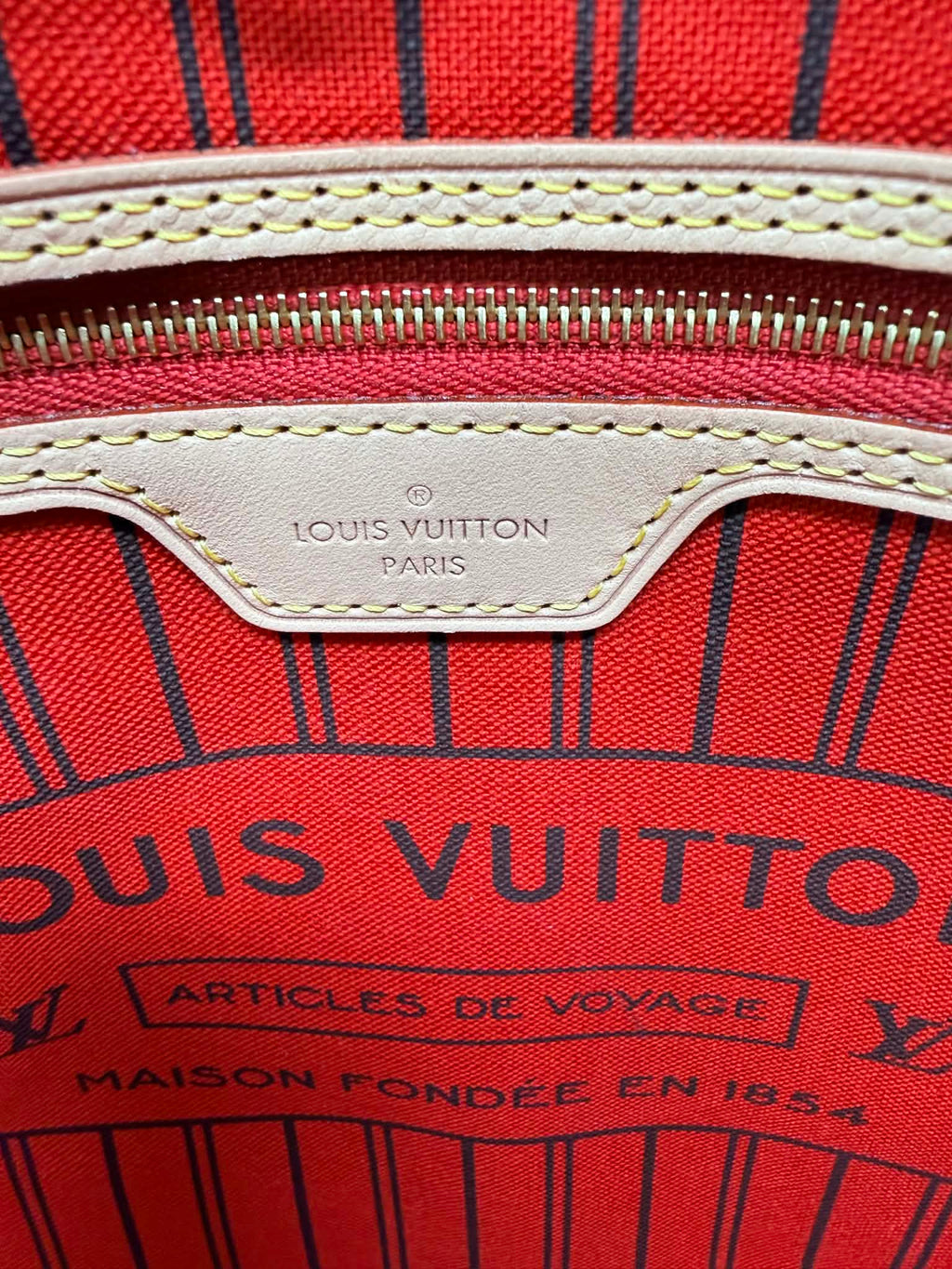 Louis Vuitton Monogram Neverfull MM Red Interior- No Pouch