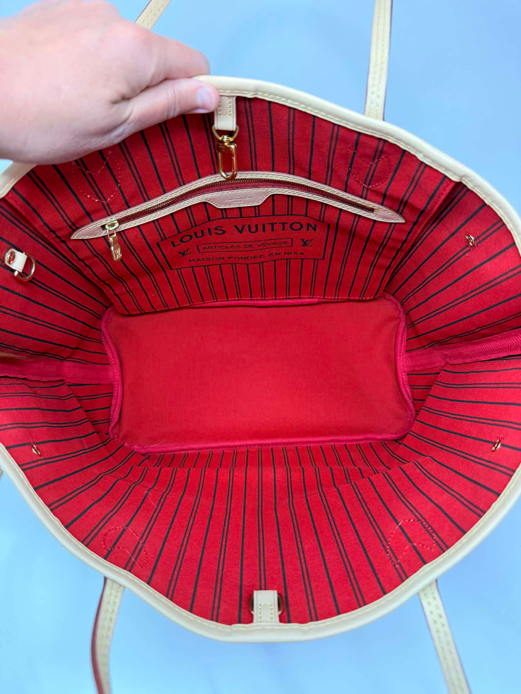 Louis Vuitton Monogram Neverfull MM Red Interior- No Pouch