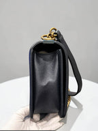 Chanel Leboy Metallic Navy Blue Quilted Leather Size 28
