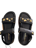 Louis Vuitton	Sunset Platform Comfort Sandal platform Black with Gold Charms