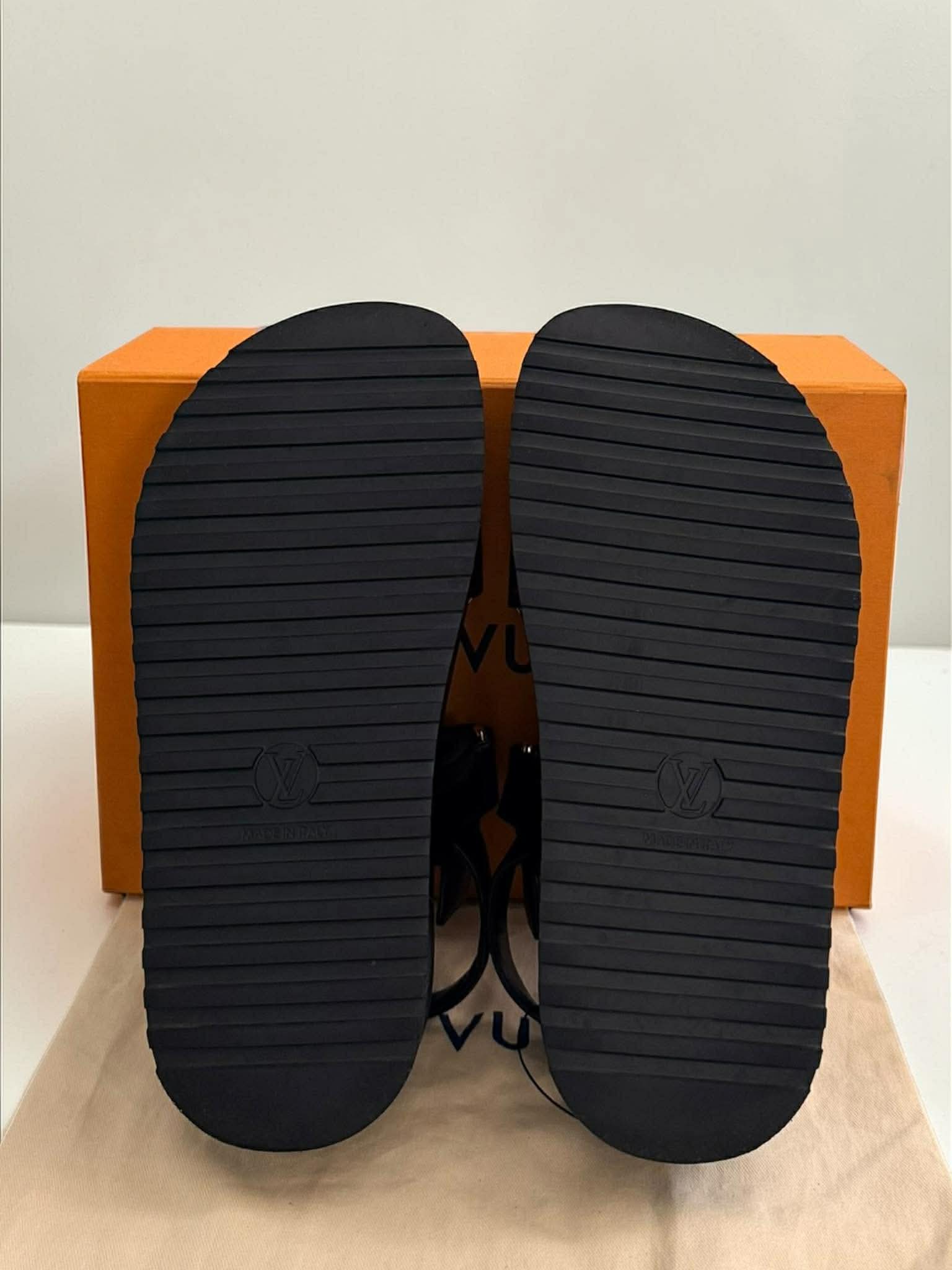 Louis Vuitton	Sunset Platform Comfort Sandal platform Black with Gold Charms