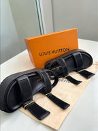 Louis Vuitton	Sunset Platform Comfort Sandal platform Black with Gold Charms
