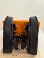 Louis Vuitton	Sunset Platform Comfort Sandal platform Black with Gold Charms
