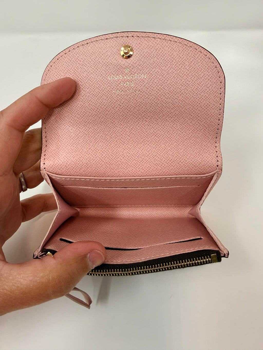 Louis Vuitton	Rosalie Monogram Coated Canvas Wallet w Pink Interior